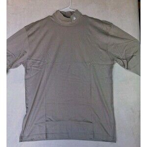 PIMA For GOLF NWT Mock Neck Top Men’s Medium Sand Long Sleeve Shirt